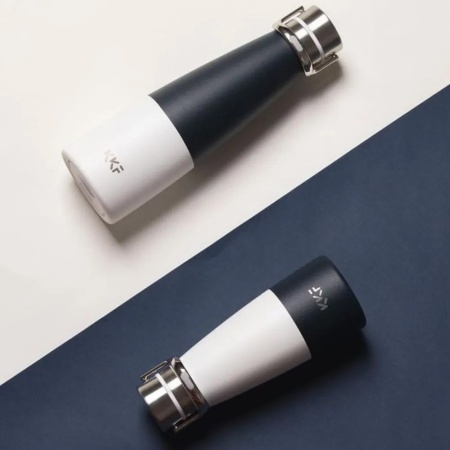 Термос KissKissFish Swag Vacuum Bottle, бело-синий